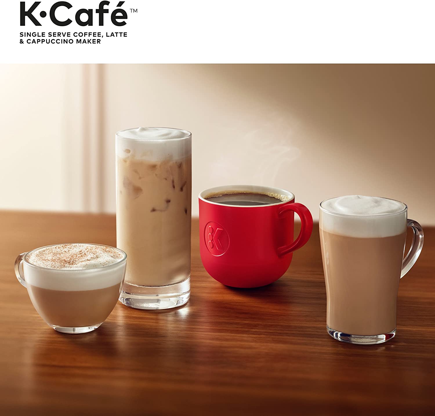 K-Cafe Single-Serve K-Cup Coffee Maker, Latte Maker and Cappuccino Maker, Comes with Dishwasher Safe Milk Frother, Coffee Shot Capability, Compatible With all K-Cup Pods, Dark Charcoal