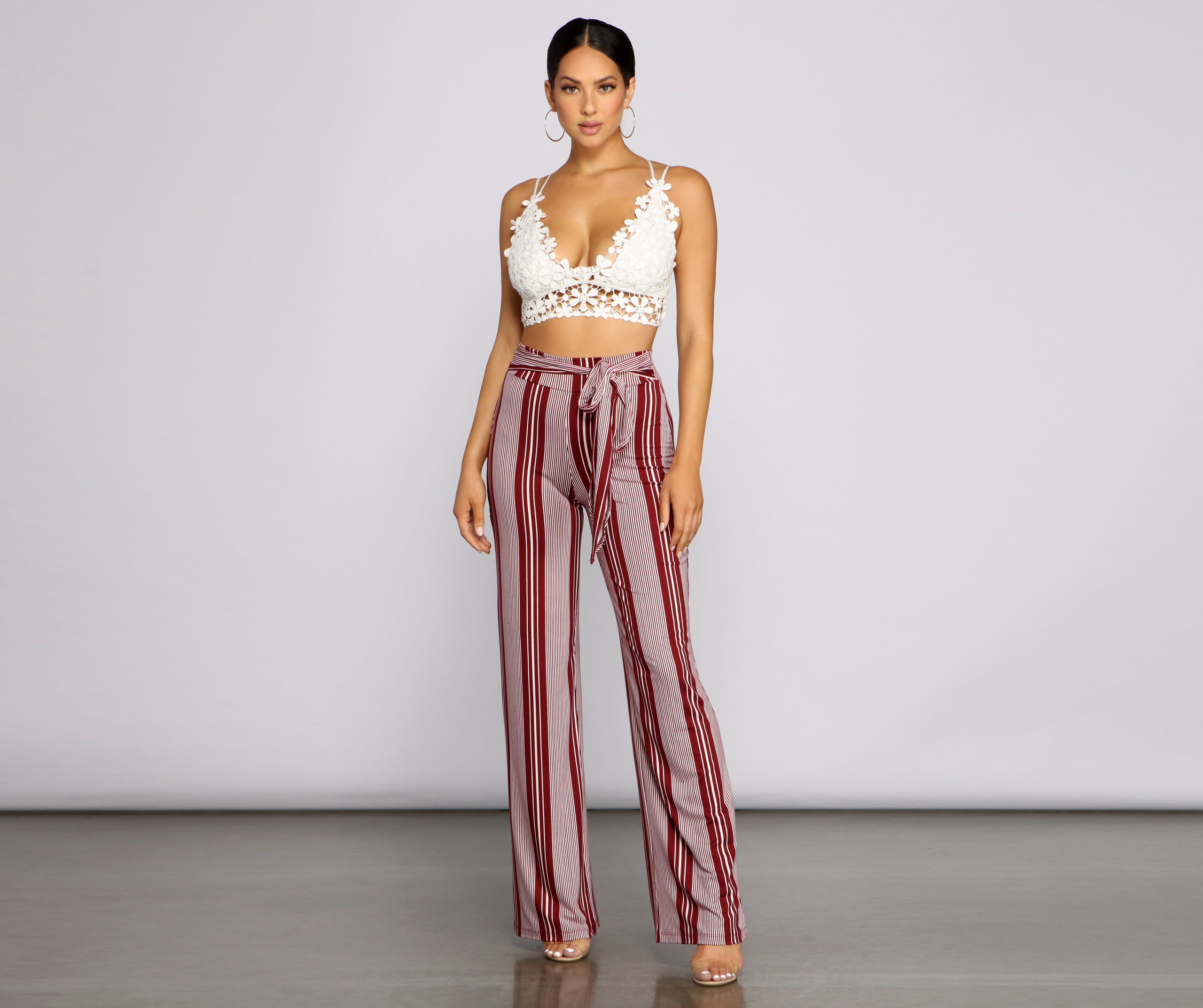 Sassy Striped Wide-Leg Pants