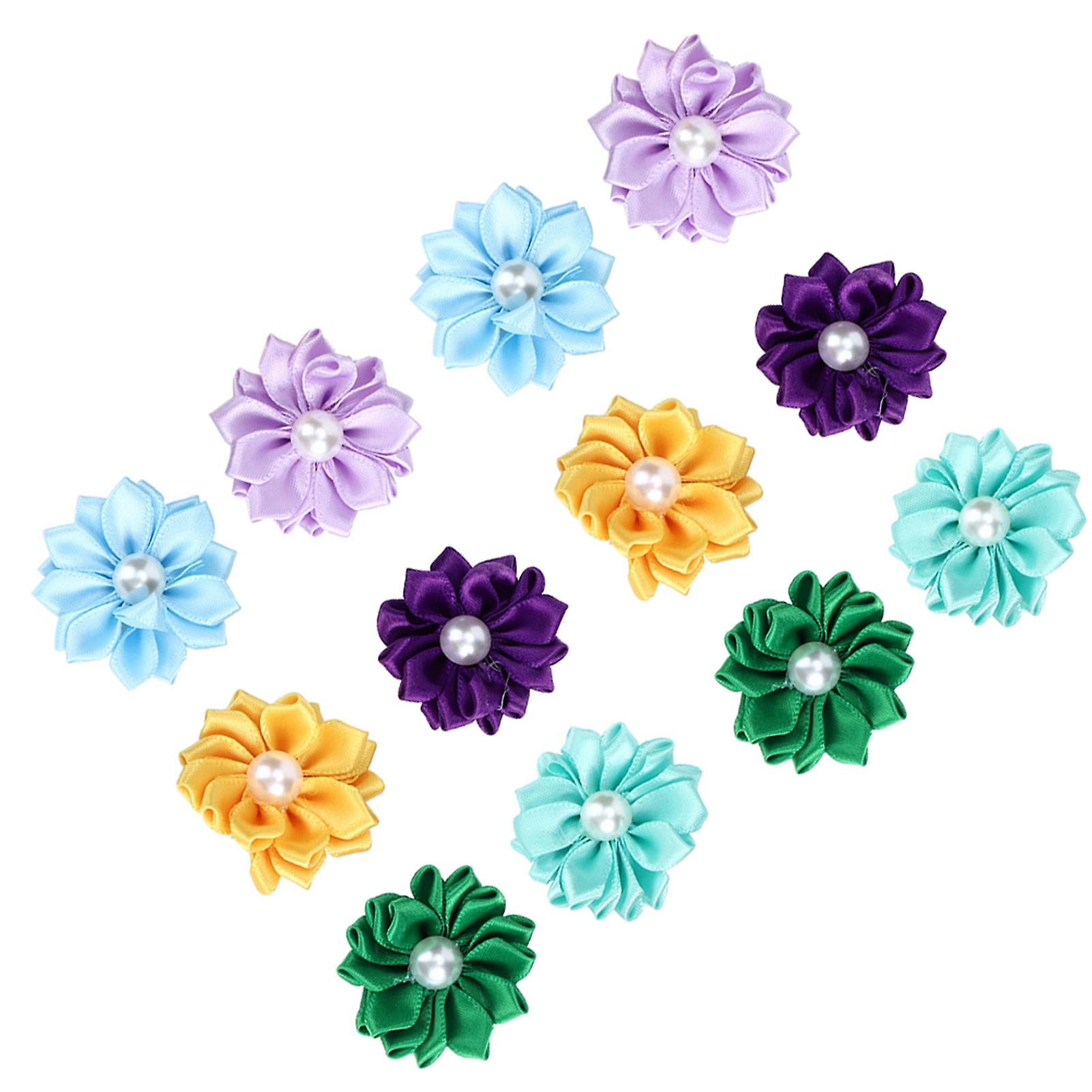 30pcs Pet Multicolor Flower Hair Bows Grooming Accessories For Cat Medium Small Dog