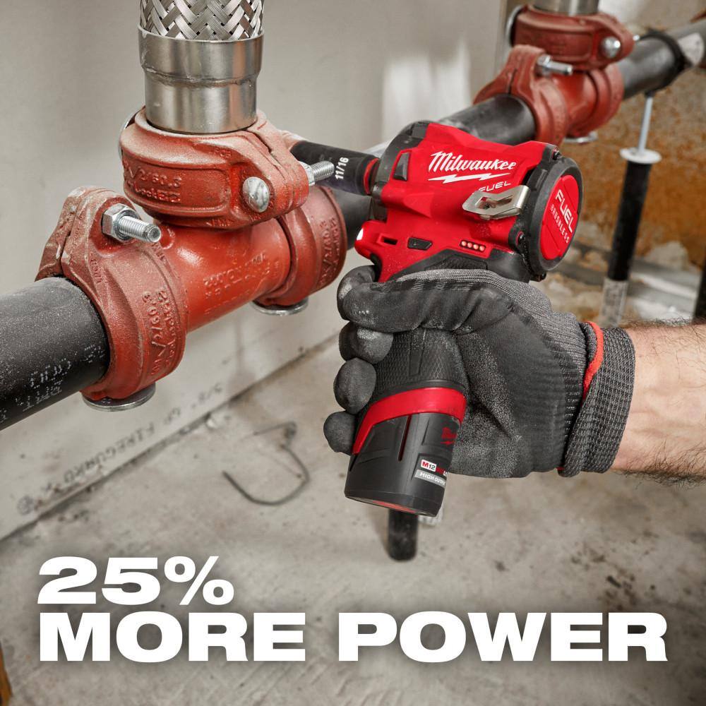 MW M12 FUEL 12V Lithium-Ion Brushless Cordless 12 in. Drill Driver w High Output 2.5Ah Battery 3403-20-48-11-2425