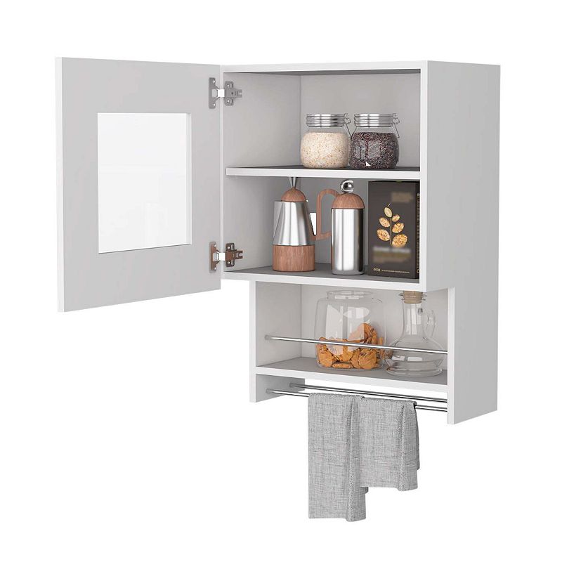 Florence Kitchen Wall Cabinet， Spice and Towel Rack