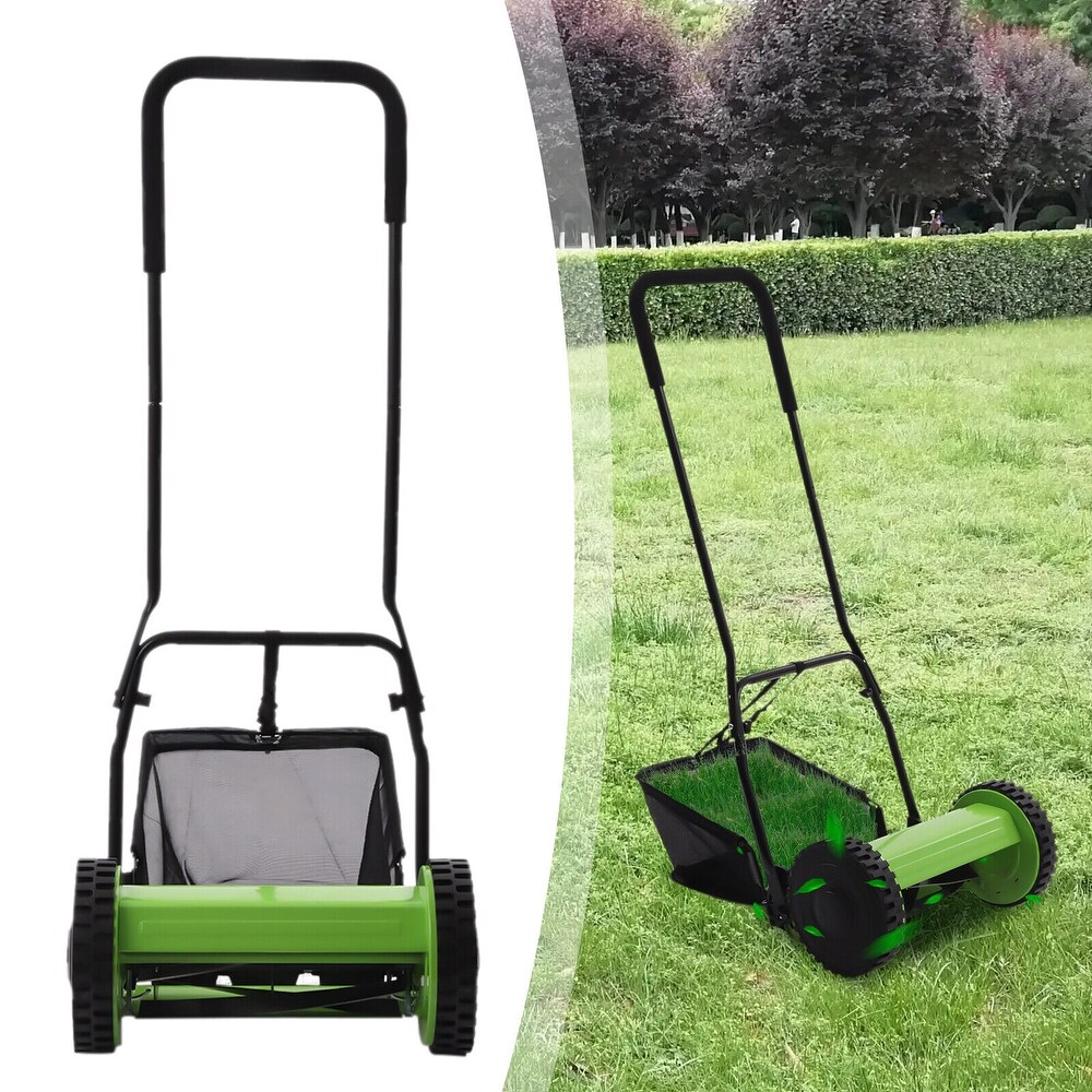 12 Inch 5 Blade Push Reel Manual Lawn Mower