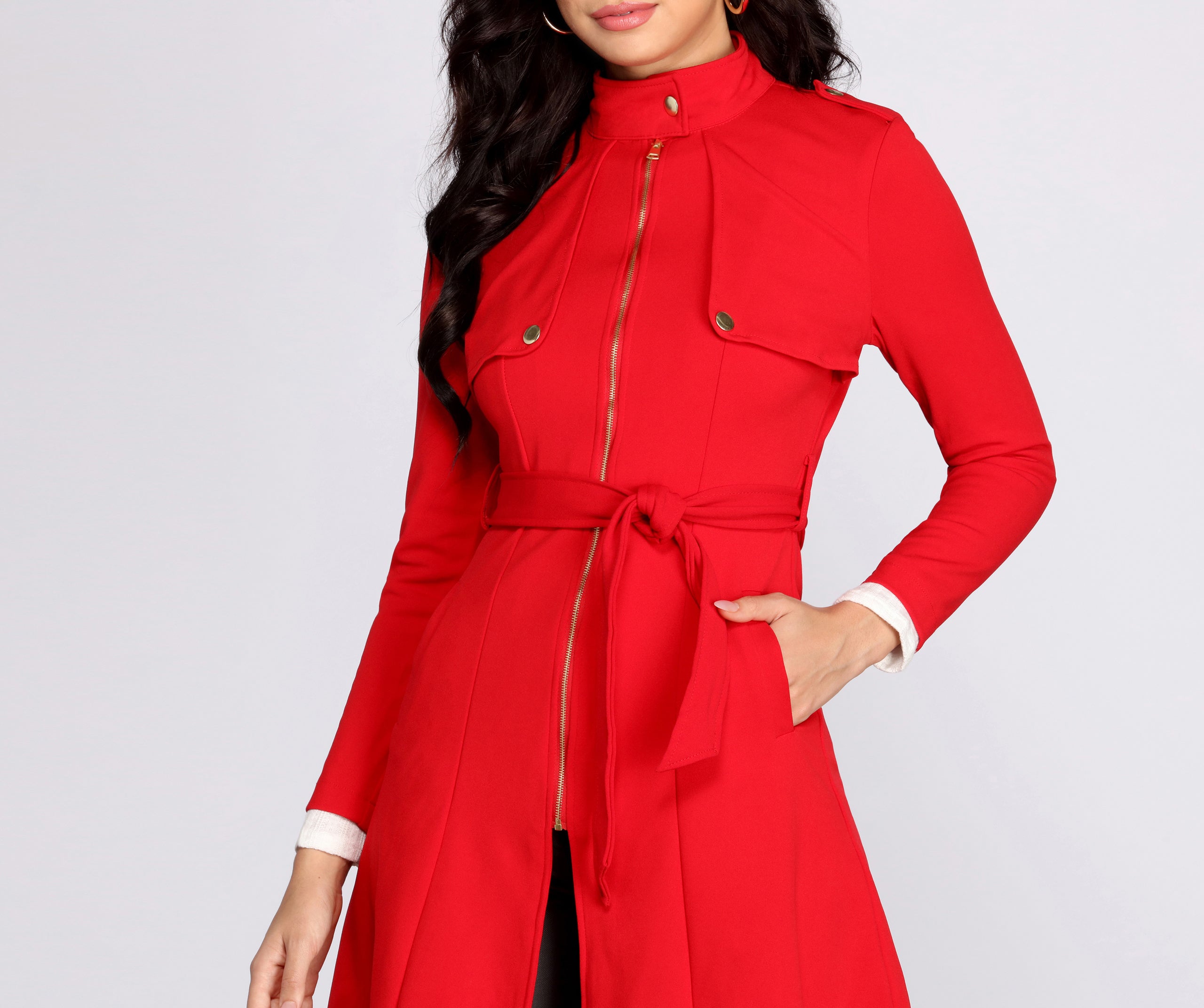 Down To Business Belted Trench Coat