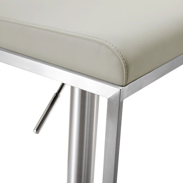 Amalfi Light Grey Faux Leather Stainless Steel Bar Stool