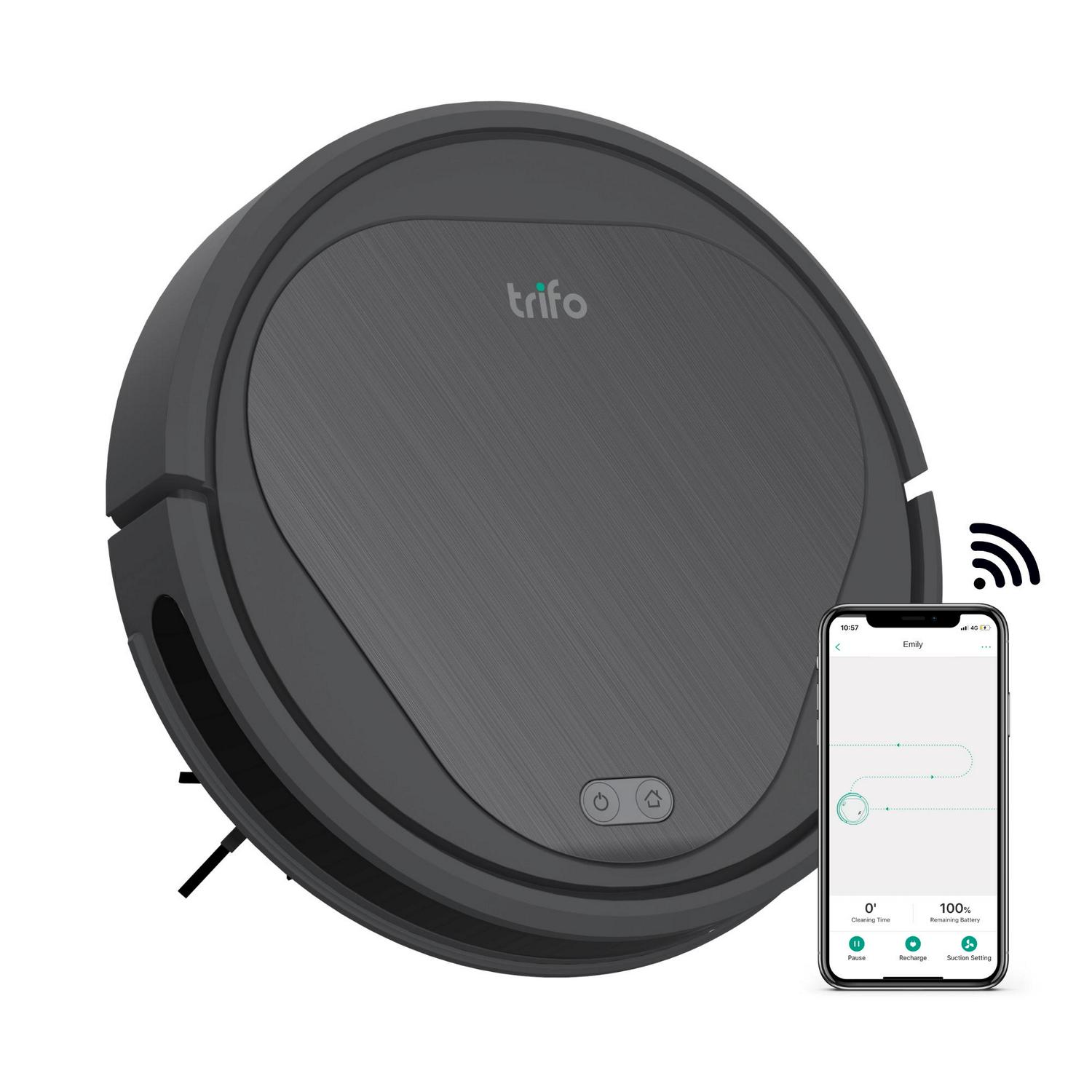 Trifo Emily Robot Vacuum Precise Back and Forth Navigation and 110 Minute Runtime allow Emily to clean up to 3X the area of random navigating robots Powerful Suction (2500pa) WiFi and Alexa Enabled  Crowdfused