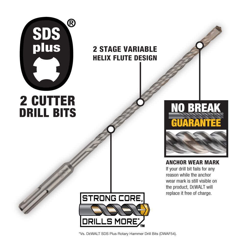 DW 1/4 In. x 4 In. x 6 In. Rock Carbide SDS+ Hammer Bit DW5417 from DW