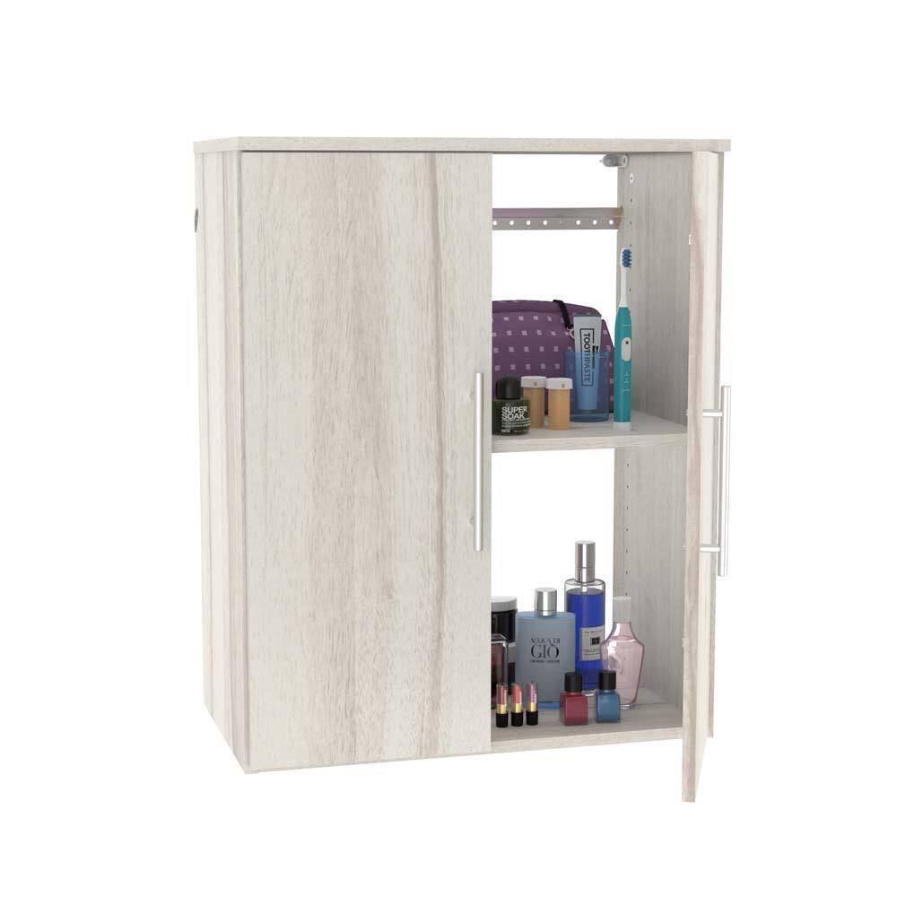 ClosetMaid Style+ 14.59 in. D x 25.12 in. W x 31.28 in. H Bleached Walnut Laundry Room Floating Cabinet Kit with Modern Doors 10000-02198