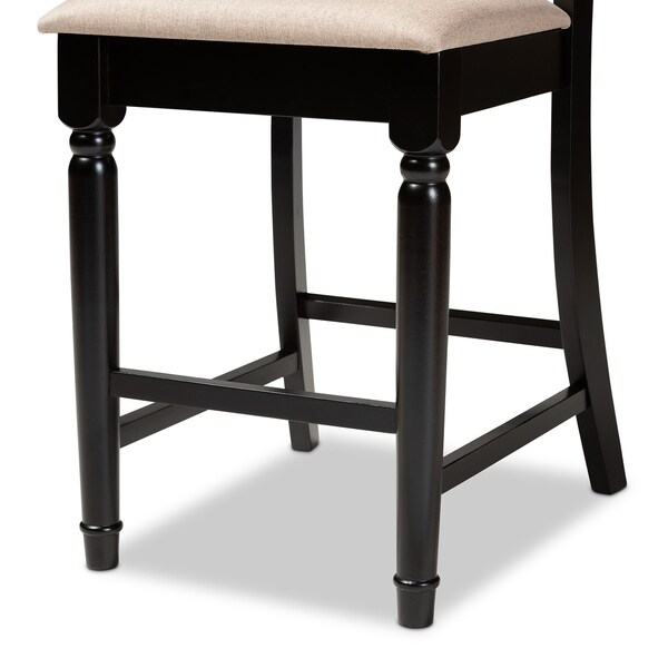 Baxton Studio Verina Modern and Contemporary Fabric Upholstered Wood Counter Stool