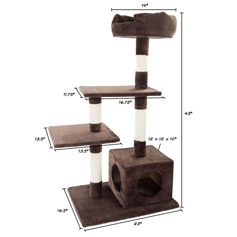 Petmaker 43 in. 4-Tier Cat Tree with Penthouse Condo HW3210068