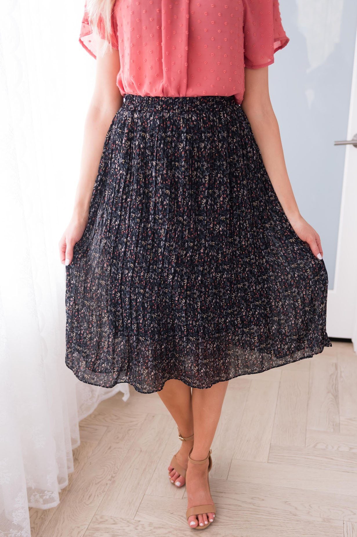 Fall Blooms Modest Pleat Skirt