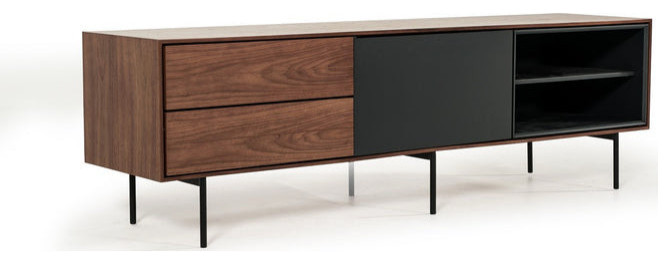 Liesa Modrest Walnut and Gray Tv Stand   Transitional   Entertainment Centers And Tv Stands   by V.S.D Furniture  Houzz