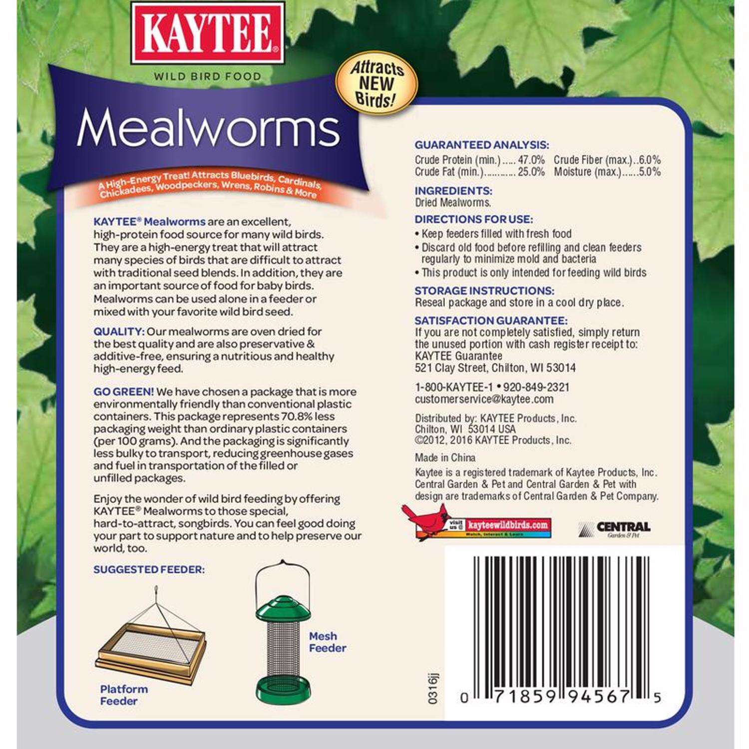 Kaytee Bluebird Dried Mealworm Mealworms 3.5 oz