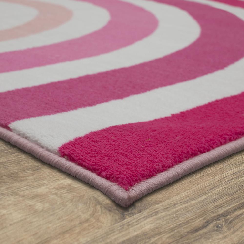 Gap Home Kids Double Rainbow Area Rug， Pink Multi， 52 x7and#8242;