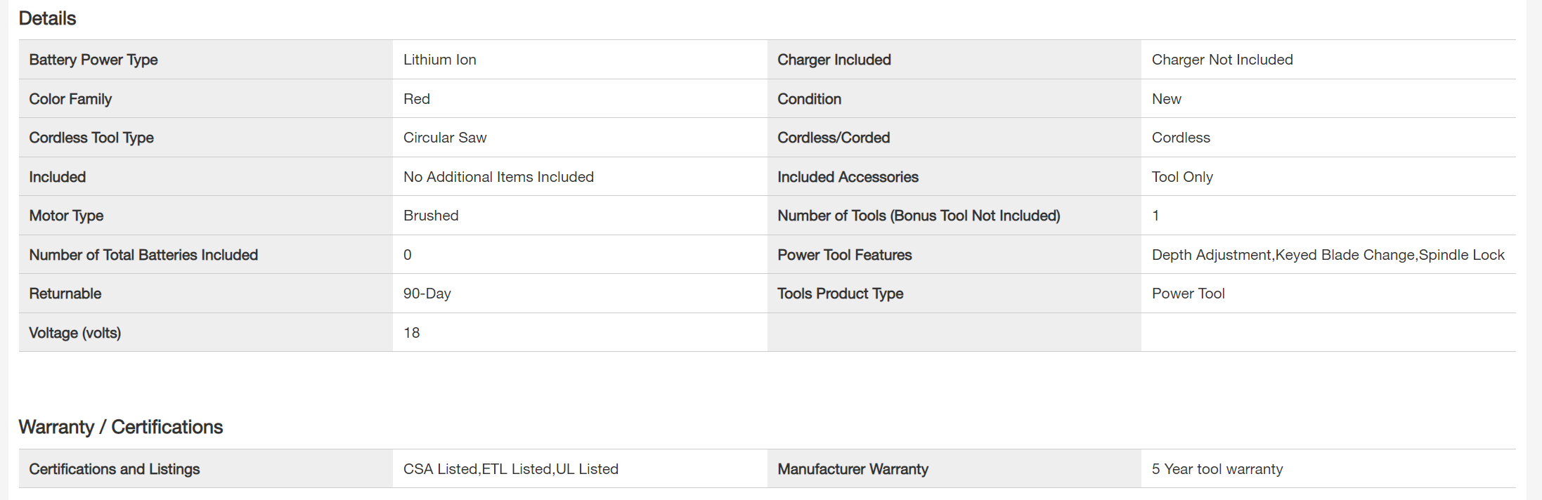 Milwaukee 2630-20-2648-20 M18 18V Lithium-Ion Cordless 6-1/2 in. Circular Saw with M18 5 in. Random Orbit Sander