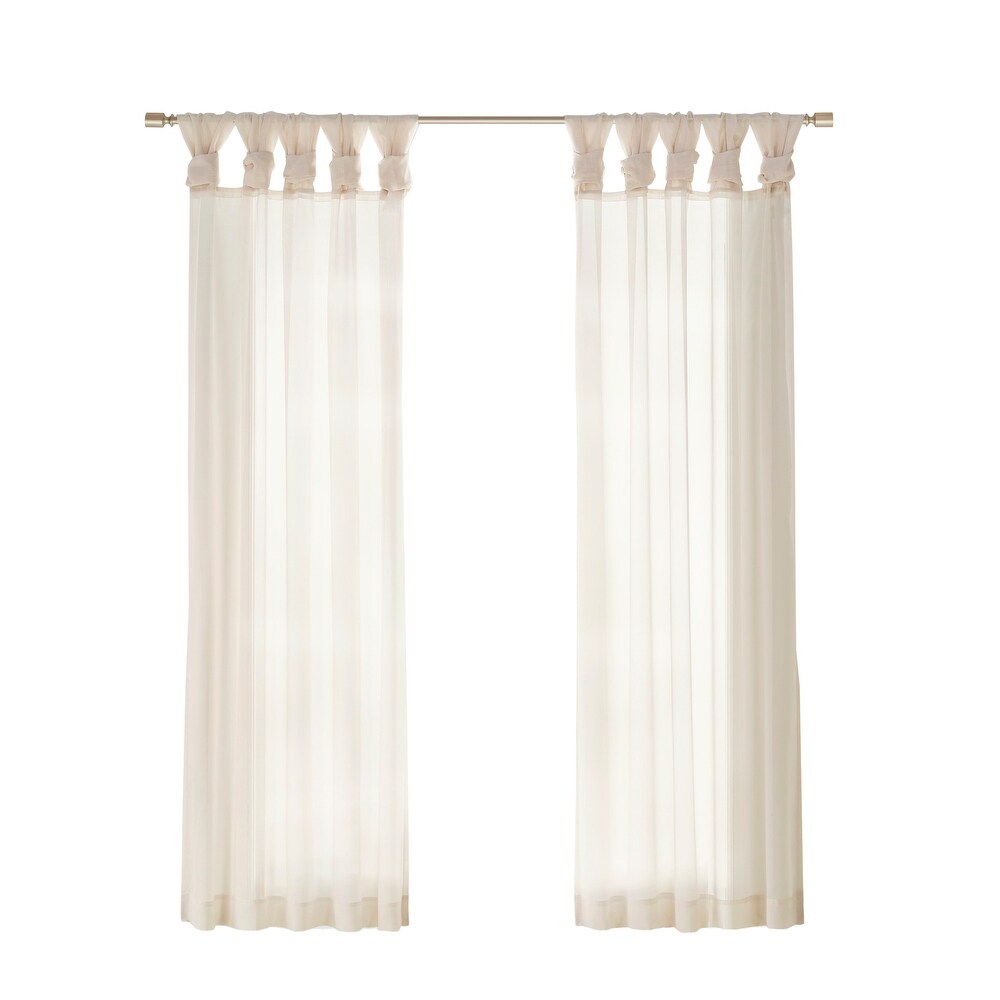 Madison Park Elowen Twisted Tab Voile Sheer Window Curtain Pair