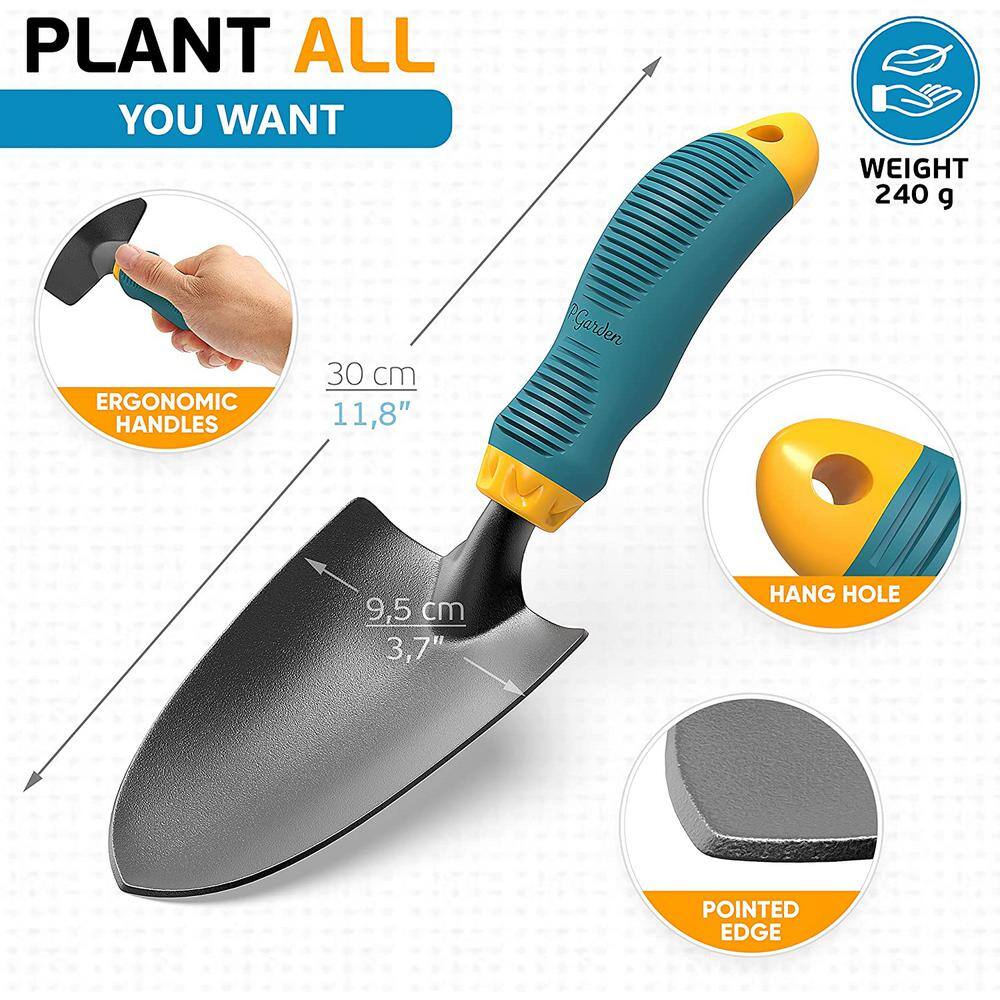 3-Piece Heavy-Duty gold steel gardening tool set Garden Tool Set B08RC4X99M