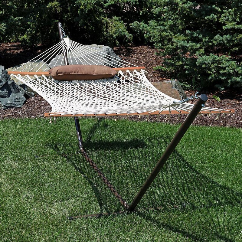 Ultimate Patio Rope Hammock w/ Stand， Pad， and Pillow