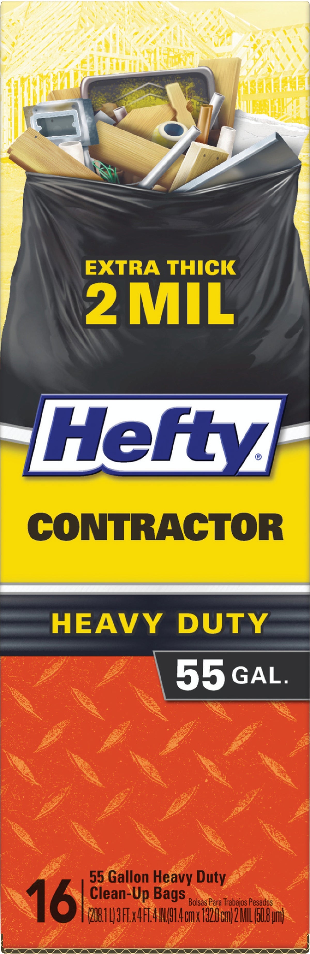 Hefty Contractor Trash Bag 55 Gal. Black