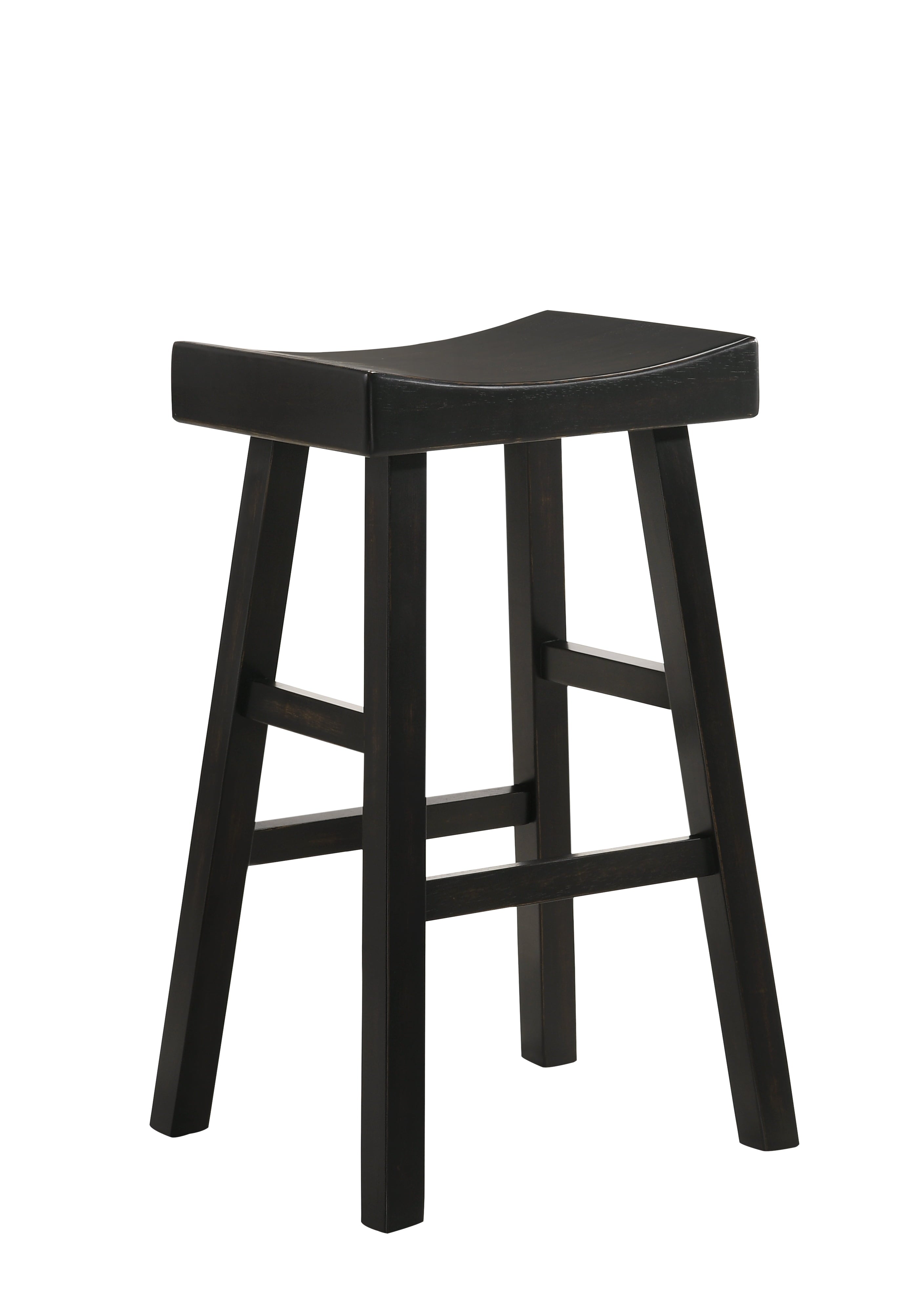 Crown Mark Aruba Black Saddle Stool 29， Set of 2