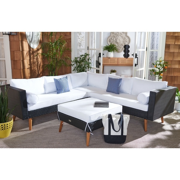 SAFAVIEH Outdoor Living Analon Outdoor Sectional Set