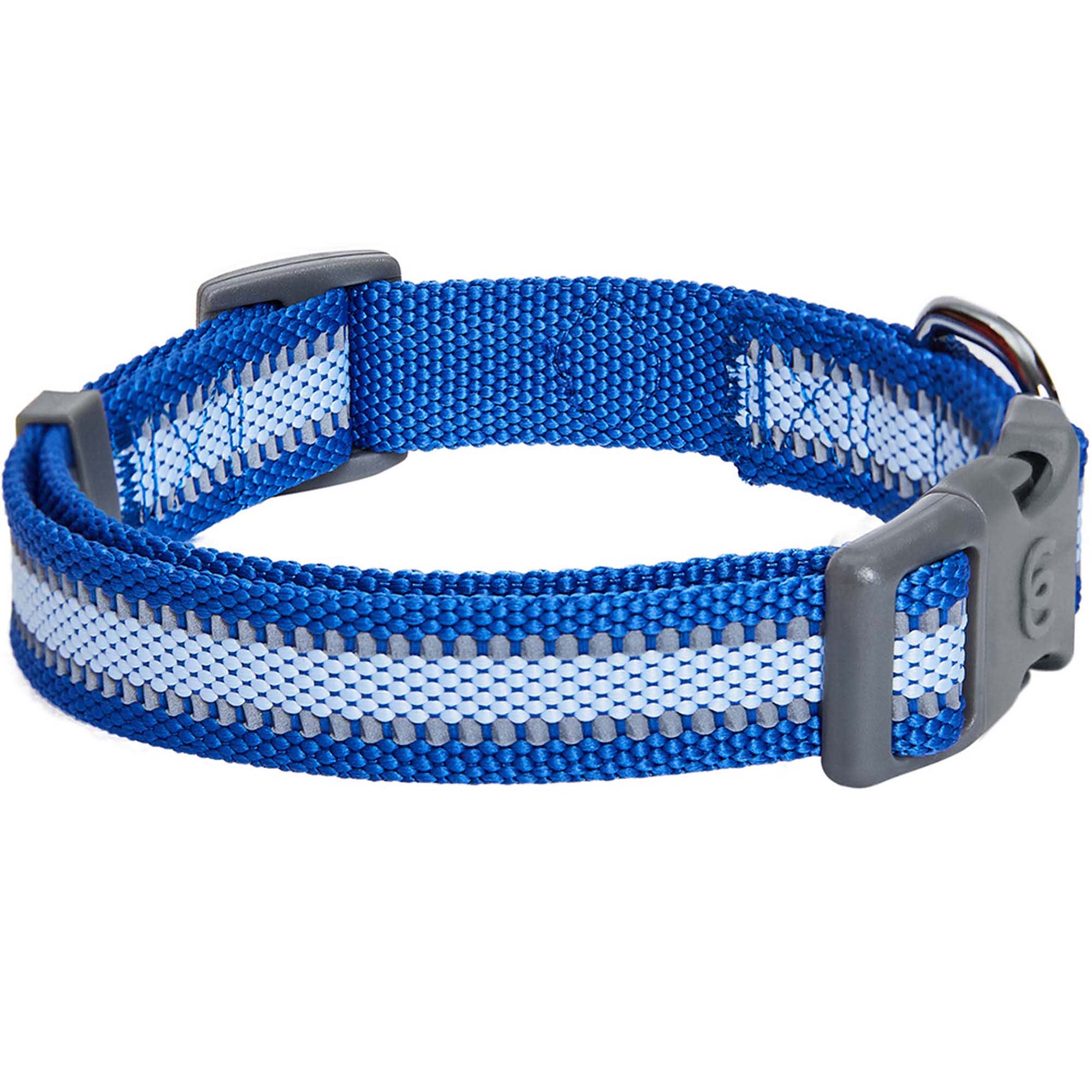 Blueberry Pet Essentials Navy Blue Reflective Adjustable Dog Collar， Small