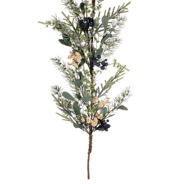 Vickerman 5 x27 Green Artificial Pine Blueberry And White Berry Garland