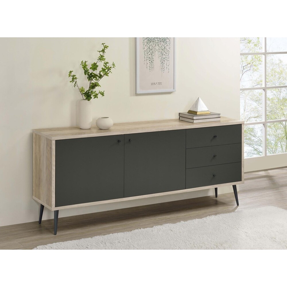 Coaster Furniture Maeve 2 Door Engineered Wood Accent Cabinet Grey And Antique Pine