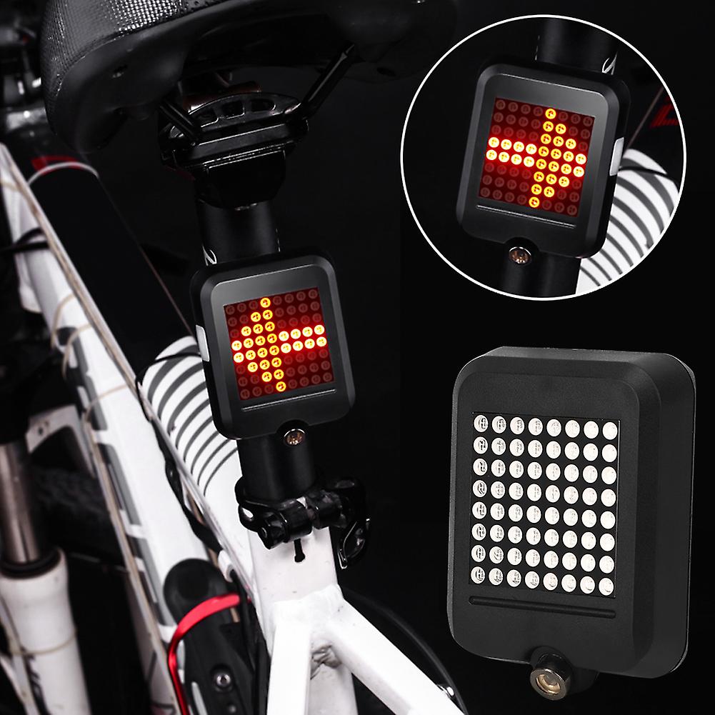 Intelligent Usb Charging Bike Warning Tail Light Bicycle Turn Signal Lamp Cycling Equipmentblack