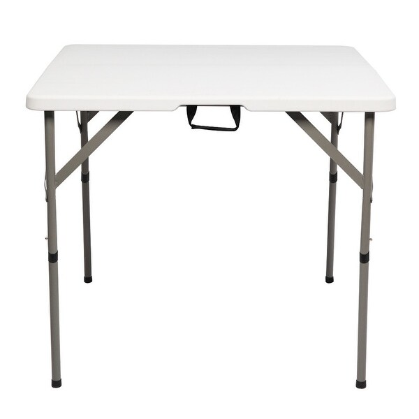 Outdoor 34 in.D x 29 in.H Portable Plastic Camping Table，White