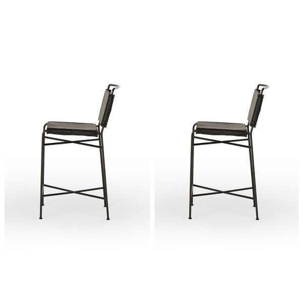 Wharton Counter Stool (Black， Set of 2)