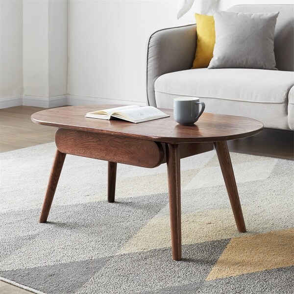 Table with Drawers Solid Wood Top Board Desk Coffee Table