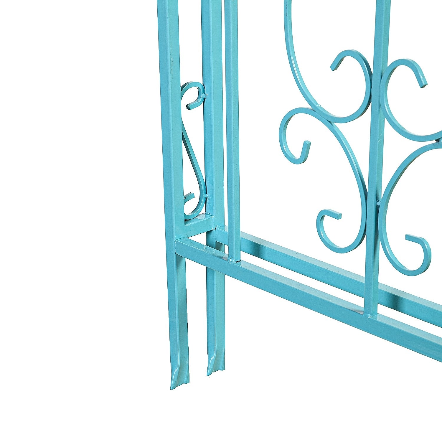 Evergreen Montebello Iron Garden Arbor, Coastal Blue- 53 x 84 x 23 Inches Fade and Weather Resistant Outdoor Decor