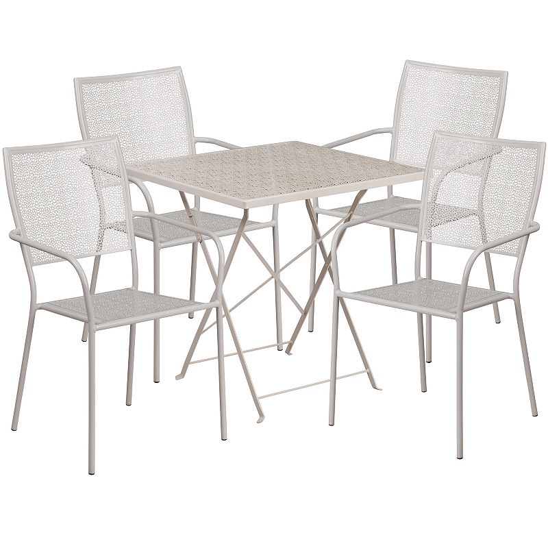 Flash Furniture Commercial Square Indoor / Outdoor Folding Patio Table and Chair 5-piece Set