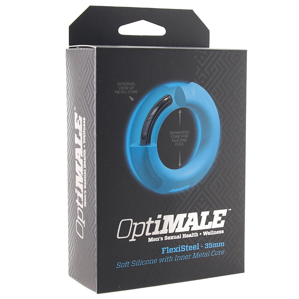 Optimale FlexiSteel 35mm Cock Ring in Blue