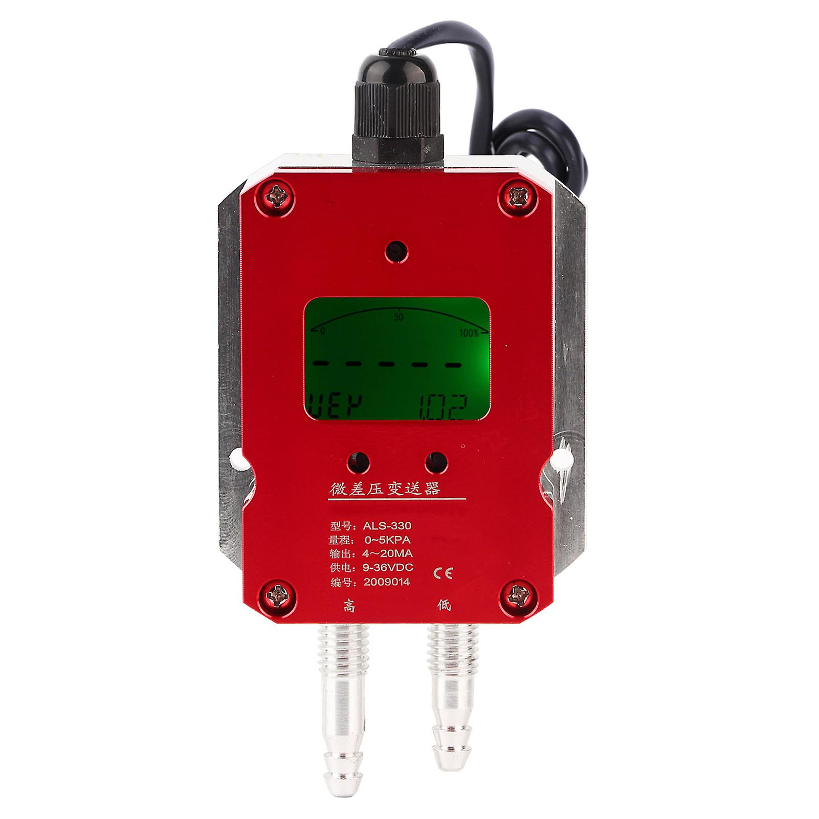 Lcd Intelligent Digital Air Transmitter Air Pressure Sensor Dc 24v 4-20ma For Ward Ventilation0-5kpa