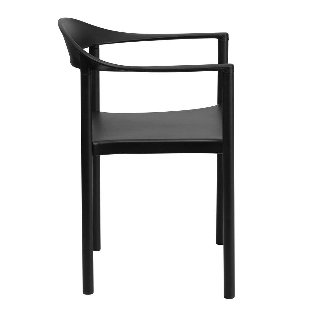 Carnegy Avenue Plastic Stackable Chair in Black CGA-RUT-8029-BL-HD