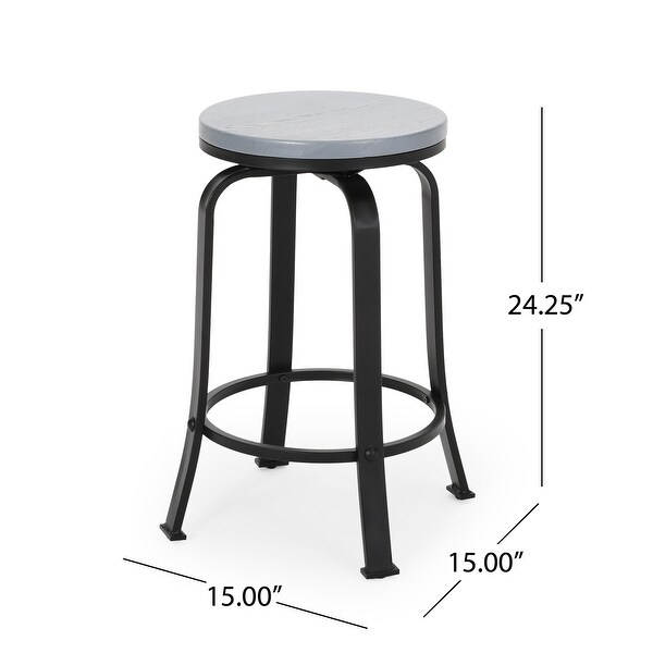 Skyla Industrial Swivel Counter Stools (Set of 2) by Christopher Knight Home