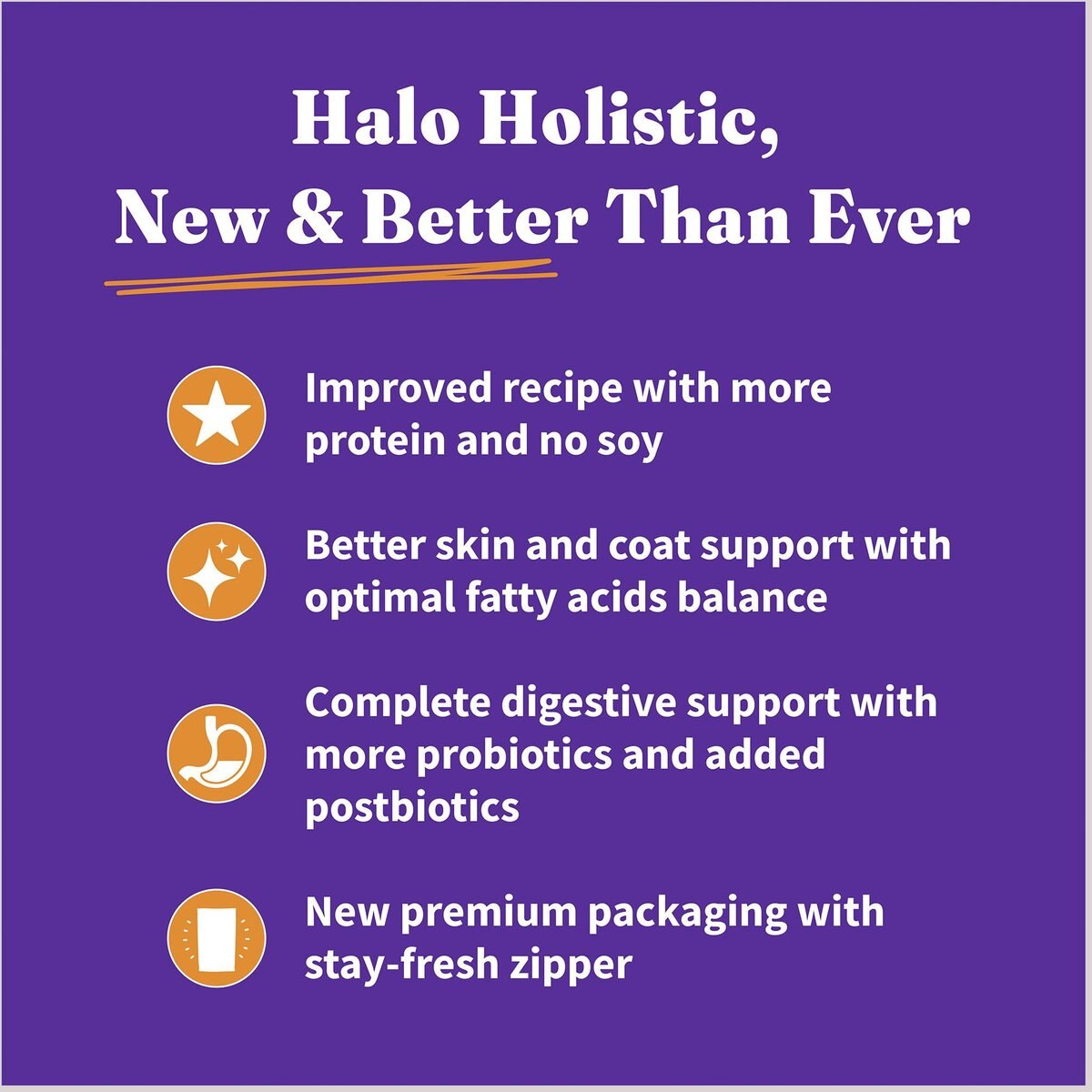 Halo Holistic Kitten Food Grain-Free Cage-Free Chicken Recipe Complete Digestive Health Dry Cat Food