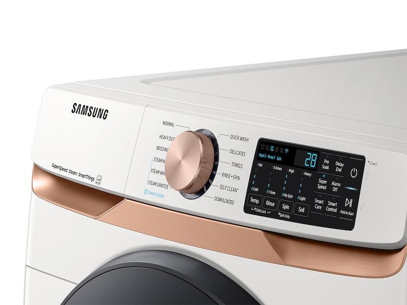 Samsung WF50BG8300AE 5.0 Cu. Ft. Extra Large Capacity Smart Front Load Washer With Super Speed Wash And Steam In Ivory