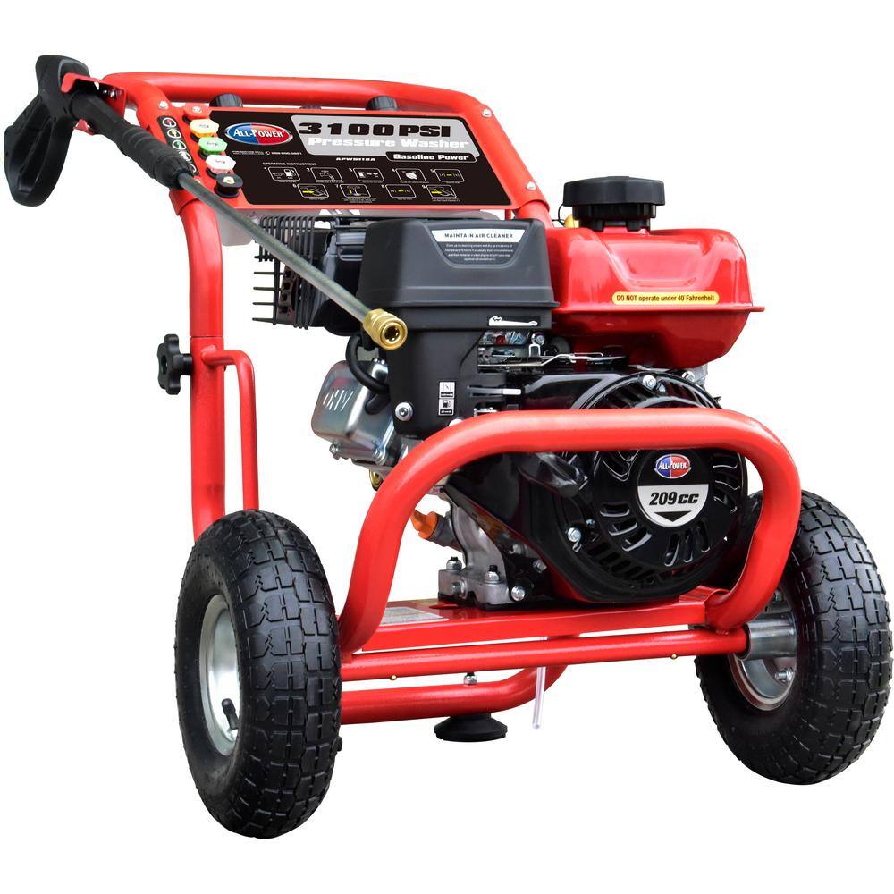 All Power 3100 PSI 2.6 GPM Cold Water Gas Pressure Washer APW5118A