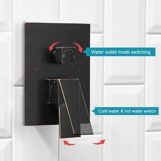 WELLFOR 2-Spray Patterns with 2.5 GPM 10 in. Wall Mounting Dual Shower Heads in Oil Rubbed Bronze FH75010-ORB