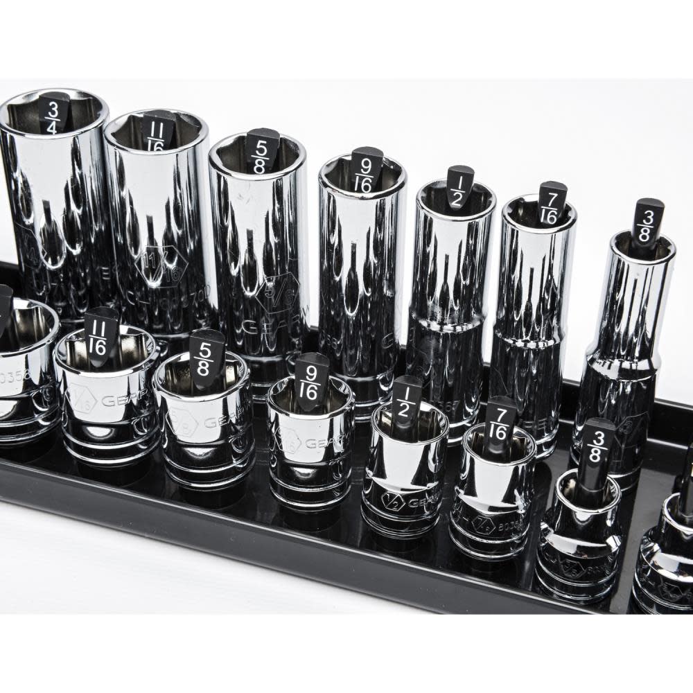 3 Pc SAE 1/4 In， 3/8 In， and 1/2 In. Drive Socket Storage Tray Set ;