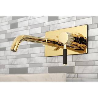 Kingston Brass Kaiser Single-HandleWall-Mount Bathroom Faucets in Polished Brass HKS8112DKL