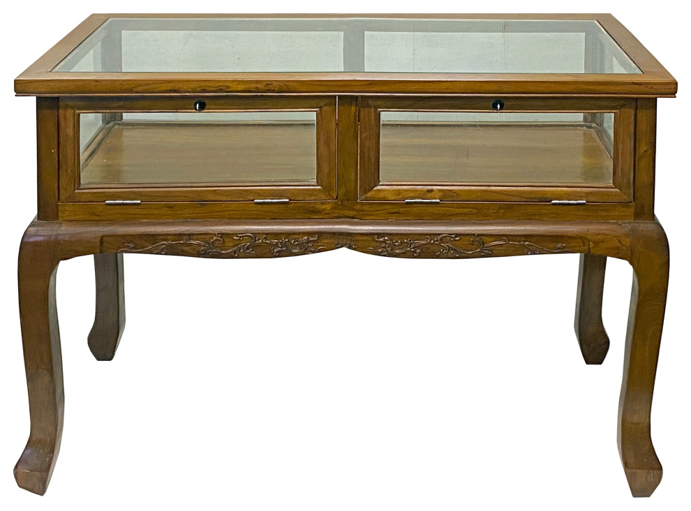 Oriental Craw Legs Rectangular Glass Top Console Display Table Counter Hcs7676   Asian   Console Tables   by Golden Lotus Antiques  Houzz