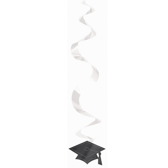 Amscan 202616 Graduation Foil Swirl White Decorati...