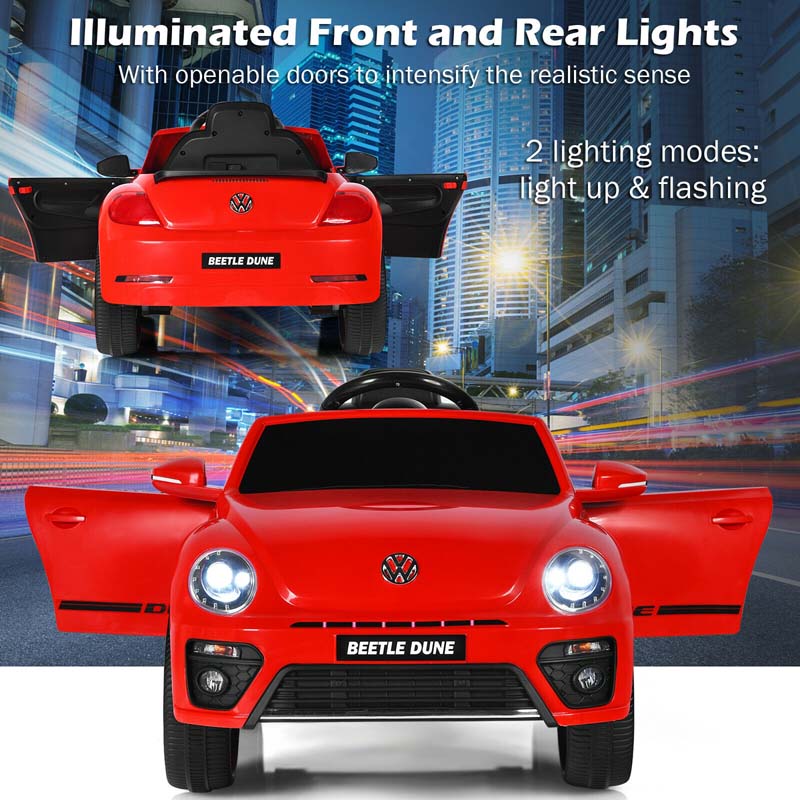 Licensed Volkswagen Beetle Ride-on Car 12V Battery Powered Vehicle Kids Riding Toy Car with Remote