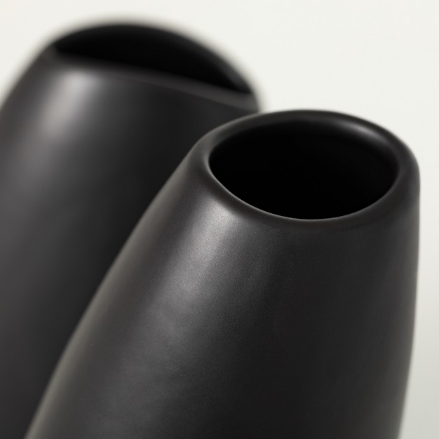 amp 8 quot Modern Matte Black Vase Set Of 2