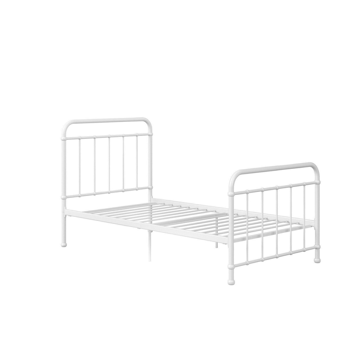 Woven Paths Brooklyn Iron Metal Platform Bed， Twin， White