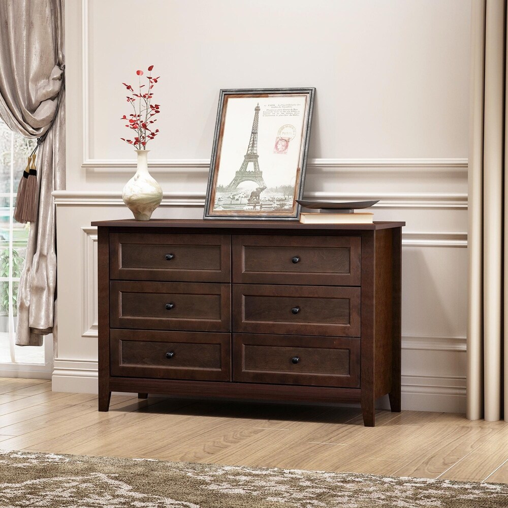 6 Drawers Dresser Cabinet  Versatile Storage Solution for Any Room