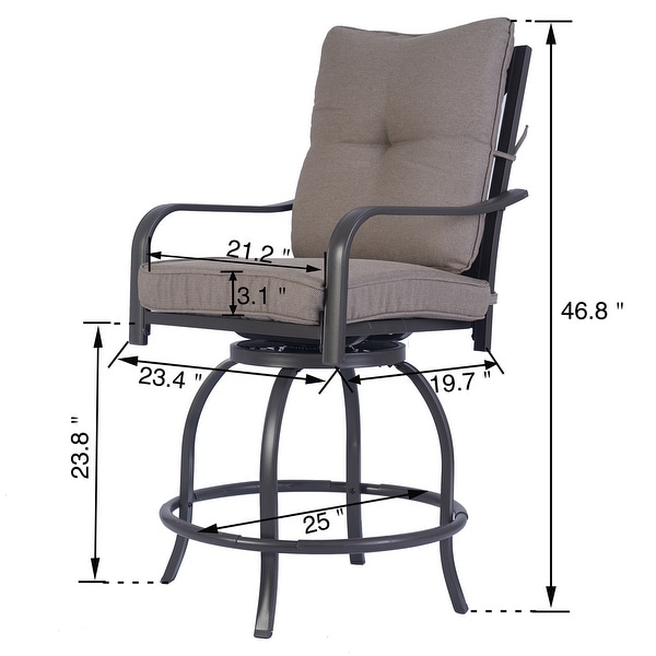 Kozyard Isabella High Swivel Bar Stools/Chair Set